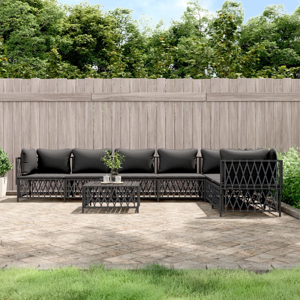 5-Delige Loungeset Met Kussens Staal