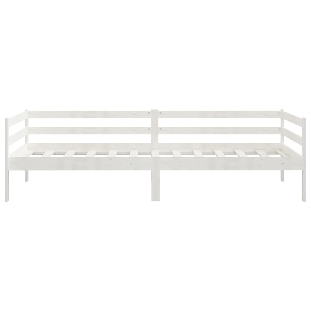 Slaapbank Zonder Matras 90X200 Cm Massief Grenenhout Wit