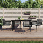 Tuinstoelen Met Kussens 54X60,5X83,5 Cm Poly Rattan Zwart