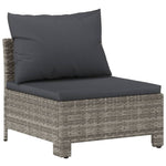 3-Delige Loungeset Met Kussens Poly Rattan Grijs