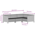 7-Delige Loungeset Met Kussens Poly Rattan Grijs