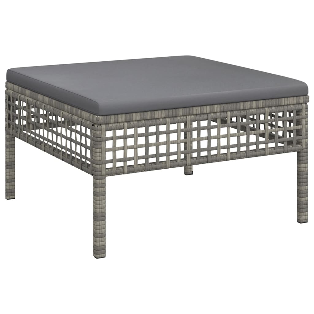 6-Delige Loungeset Met Kussens Poly Rattan Grijs