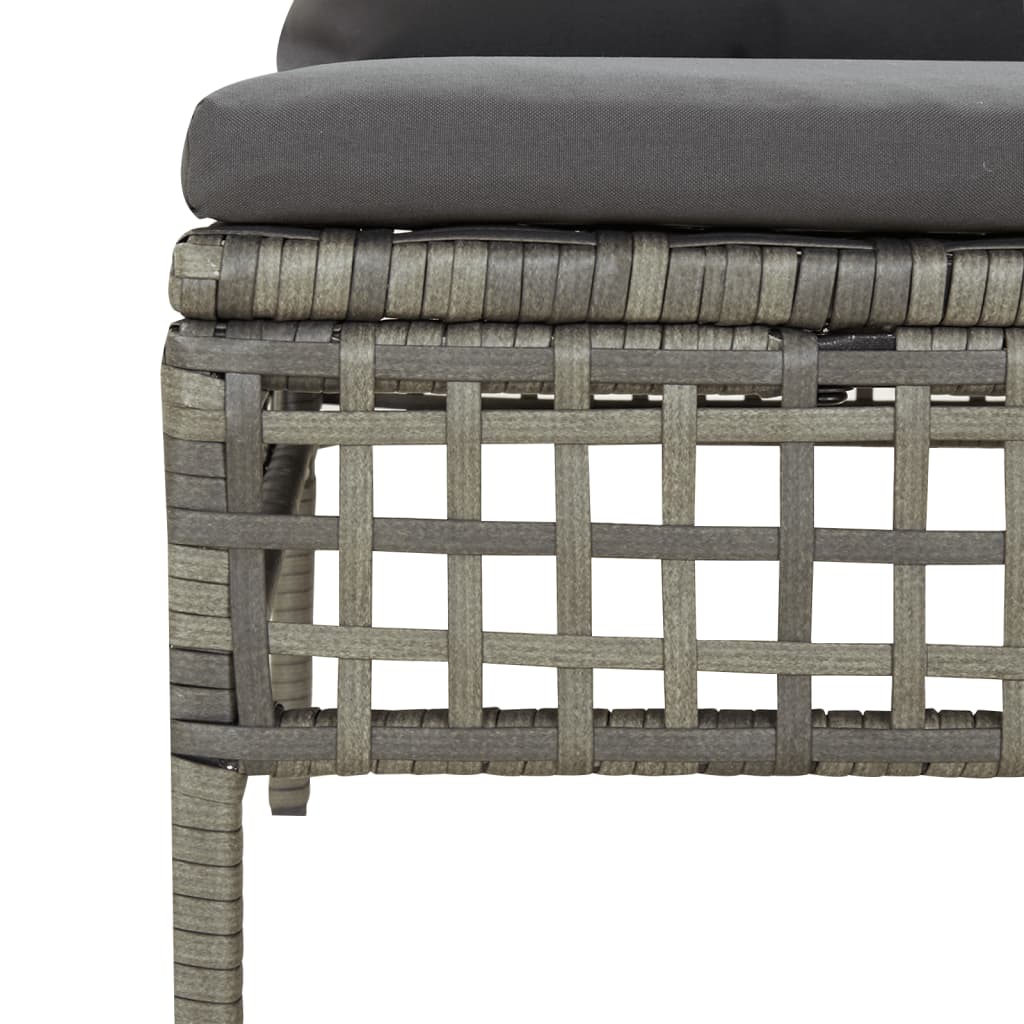 6-Delige Loungeset Met Kussens Poly Rattan Grijs
