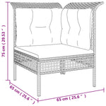 6-Delige Loungeset Met Kussens Poly Rattan Grijs