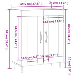 Dressoir 69,5X34X90 Cm Bewerkt Hout Kleurig