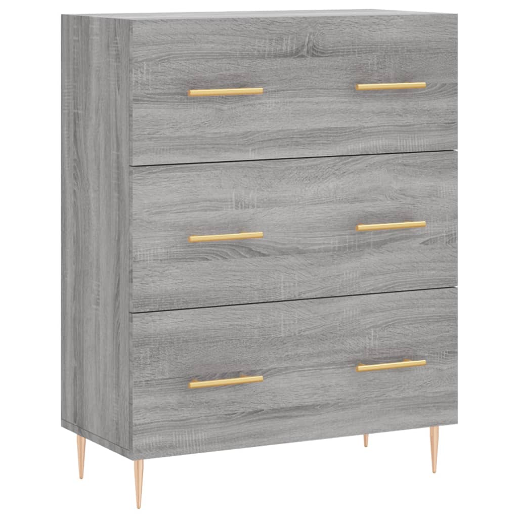 Dressoir 69,5X34X90 Cm Bewerkt Hout Eikenkleurig