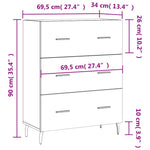 Dressoir 69,5X34X90 Cm Bewerkt Hout