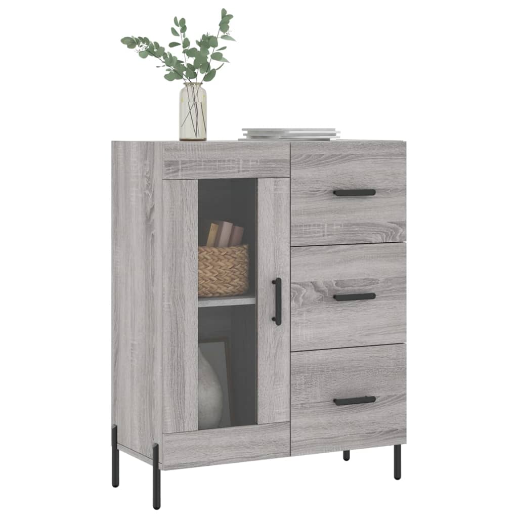 Dressoir 69,5X34X90 Cm Bewerkt Hout Eikenkleurig