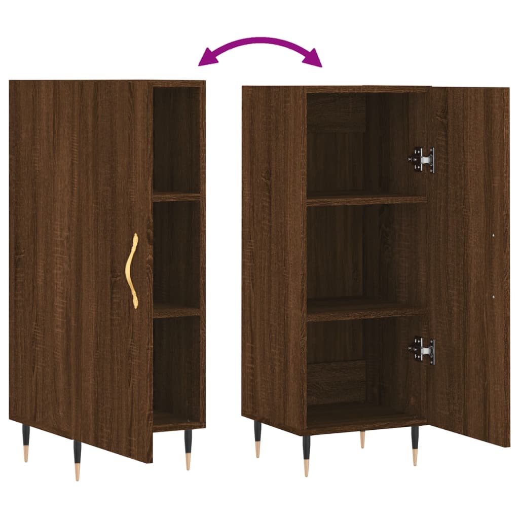 Dressoir 34,5X34X90 Cm Bewerkt Hout Bruin Eikenkleur