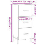 Dressoir 34,5X34X90 Cm Bewerkt Hout Bruin Eikenkleur