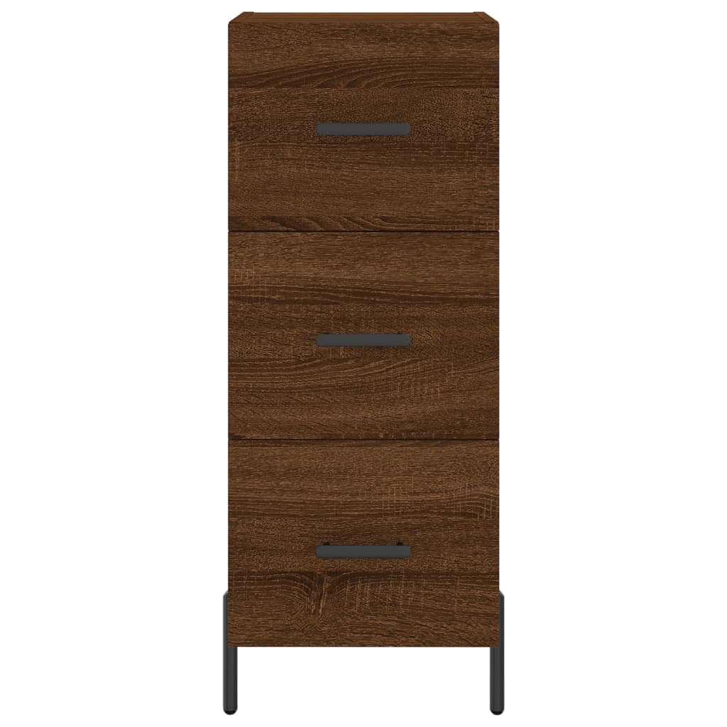 Dressoir 34,5X34X90 Cm Bewerkt Hout Bruin Eikenkleur