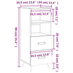 Dressoir 34,5X34X90 Cm Bewerkt Hout