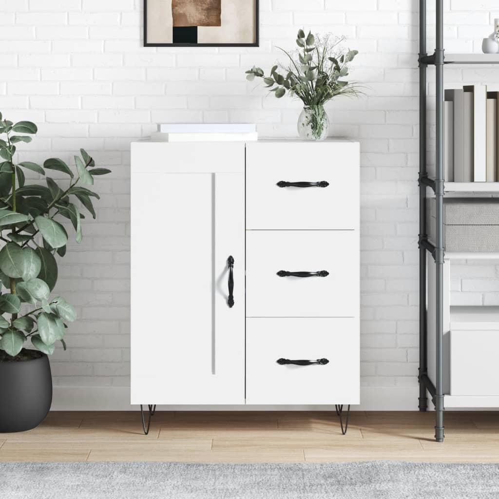 Dressoir 69,5X34X90 Cm Bewerkt Hout Eikenkleurig