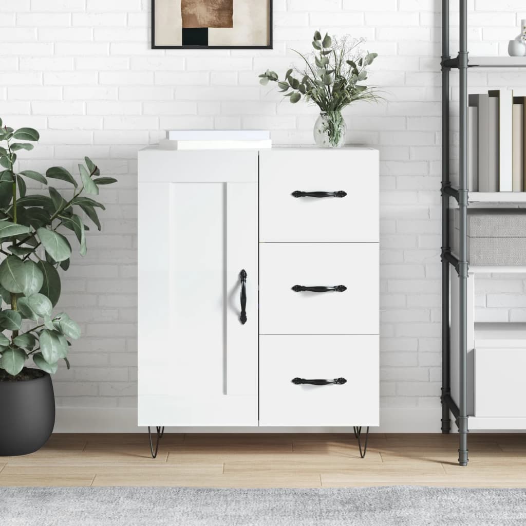 Dressoir 69,5X34X90 Cm Bewerkt Hout Eikenkleurig