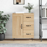 Dressoir 69,5X34X90 Cm Bewerkt Hout Eikenkleurig