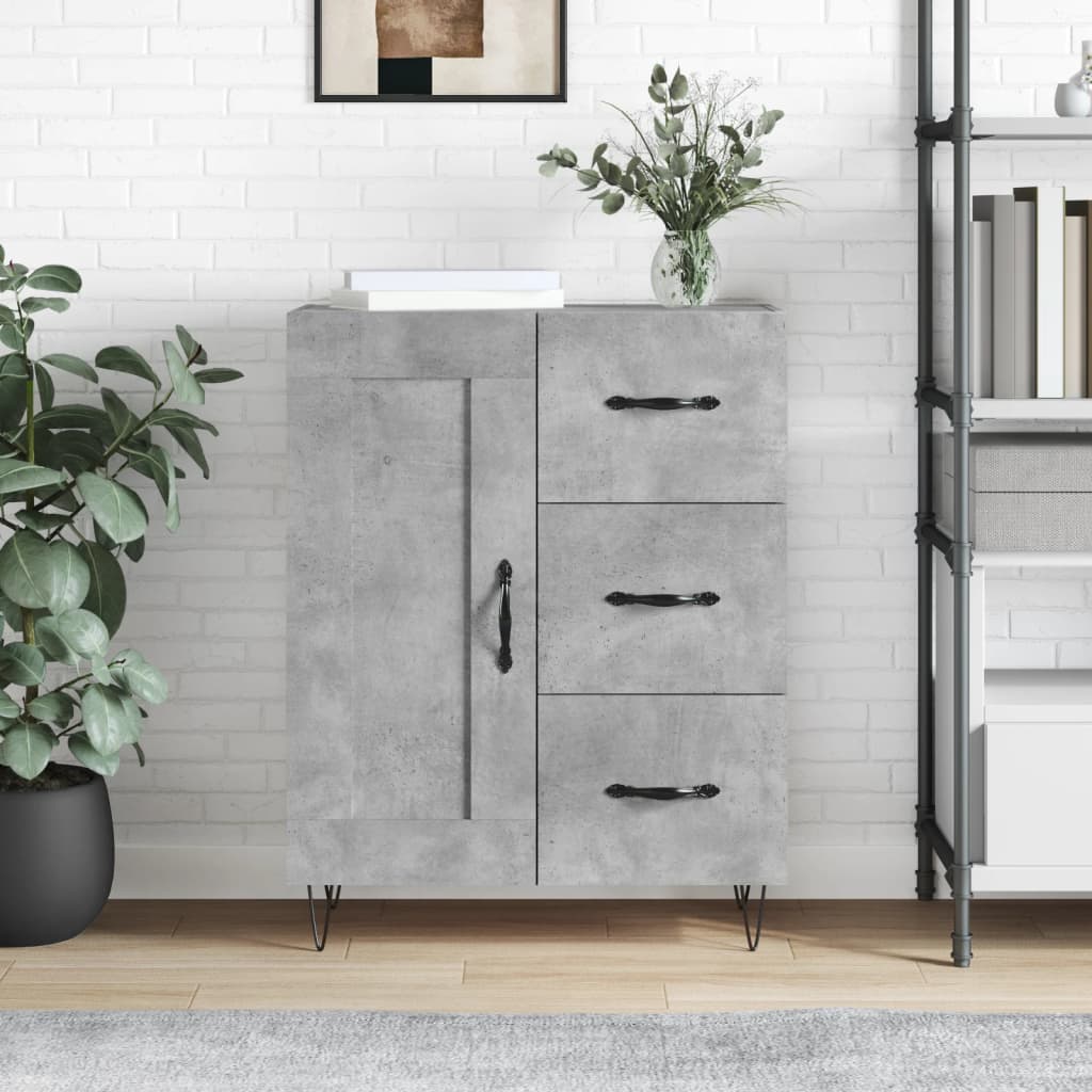 Dressoir 69,5X34X90 Cm Bewerkt Hout Eikenkleurig
