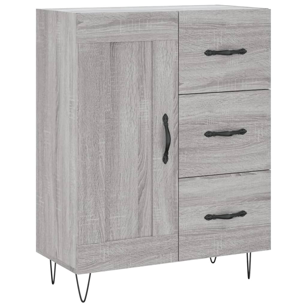 Dressoir 69,5X34X90 Cm Bewerkt Hout Eikenkleurig