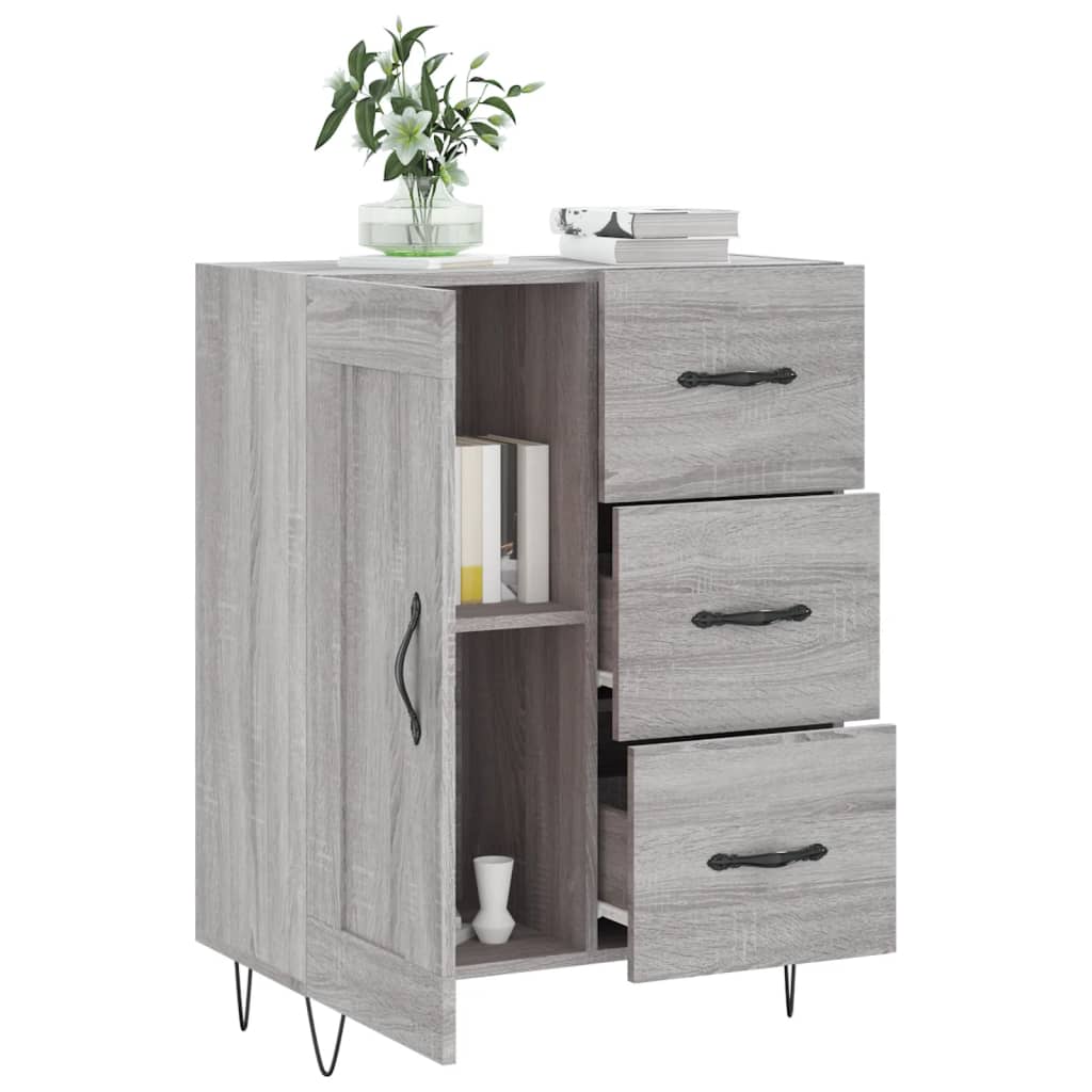 Dressoir 69,5X34X90 Cm Bewerkt Hout Eikenkleurig
