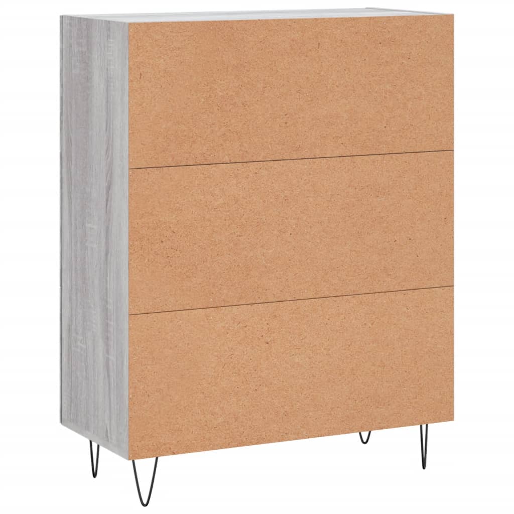 Dressoir 69,5X34X90 Cm Bewerkt Hout Eikenkleurig