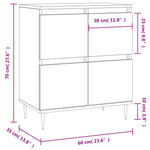 Dressoir 60X35X70 Cm Bewerkt Hout Kleurig