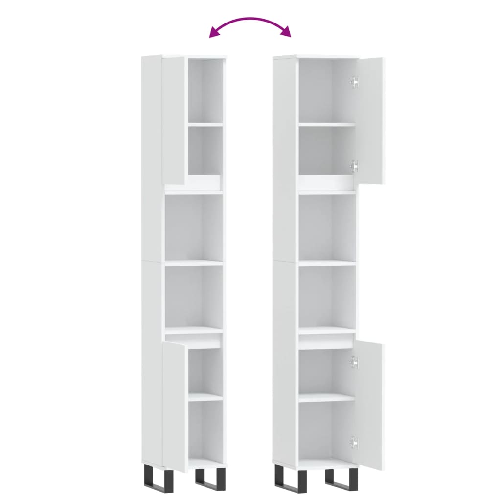 Badkamerkast 30X30X190 Cm Bewerkt Hout