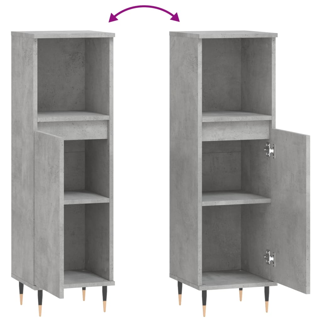 Badkamerkast 30X30X100 Cm Bewerkt Hout