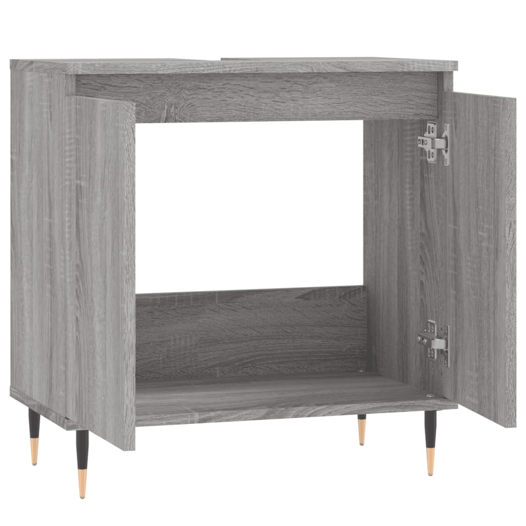 Badkamerkast 58X33X60 Cm Bewerkt Hout Eikenkleurig