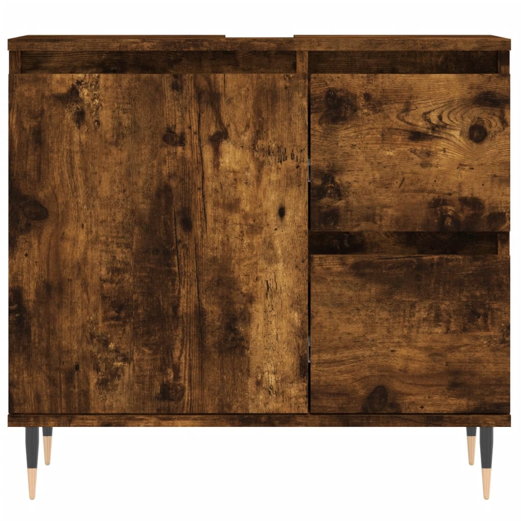 Badkamerkast 65X33X60 Cm Bewerkt Hout Kleurig