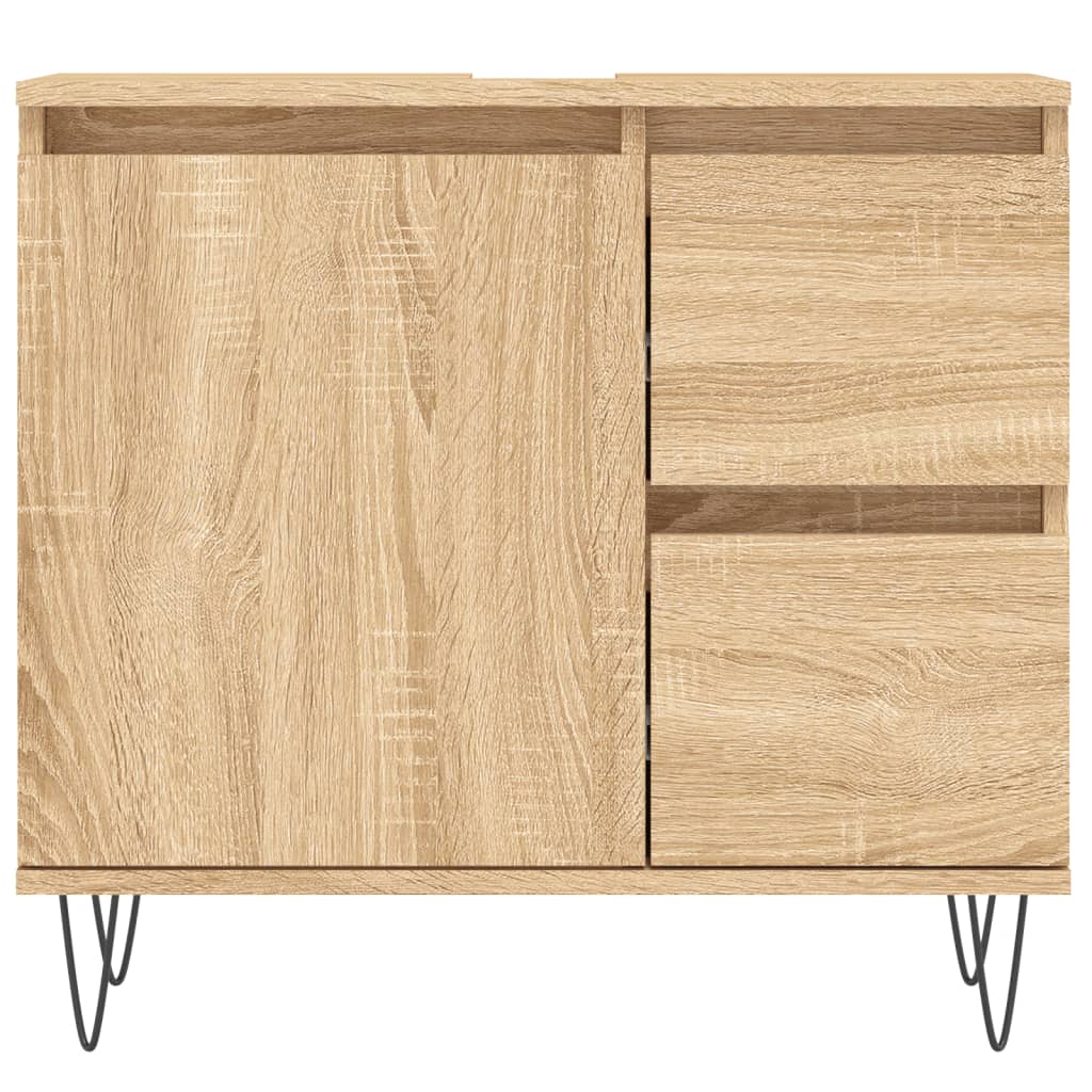 Badkamerkast 65X33X60 Cm Bewerkt Hout Sonoma Eikenkleurig