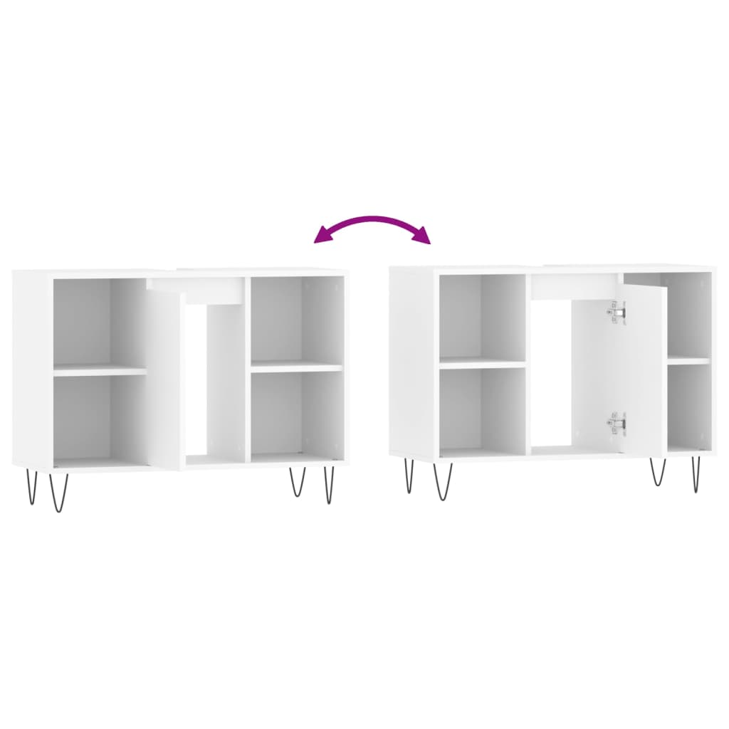 Badkamerkast 80X33X60 Cm Bewerkt Hout