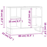 Badkamerkast 80X33X60 Cm Bewerkt Hout