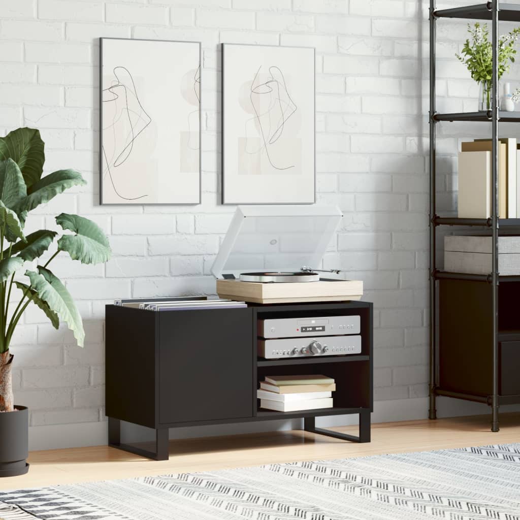 Platenkast 85X38X48 Cm Bewerkt Hout