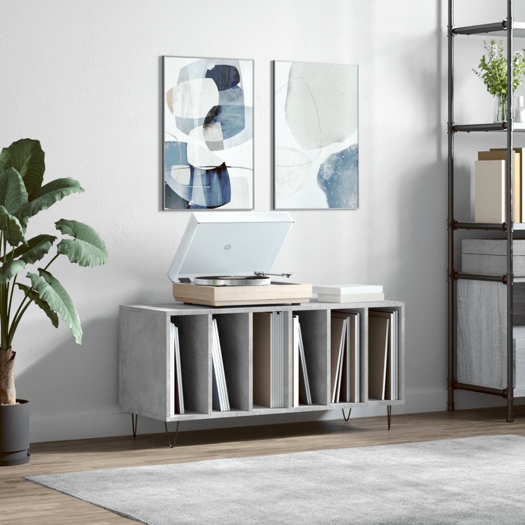 Platenkast 100X38X48 Cm Bewerkt Hout Eikenkleurig