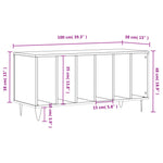 Platenkast 100X38X48 Cm Bewerkt Hout Eikenkleurig