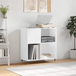 Platenkast 84,5X38X89 Cm Bewerkt Hout Eikenkleurig