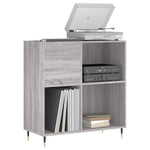 Platenkast 84,5X38X89 Cm Bewerkt Hout Eikenkleurig