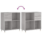 Platenkast 84,5X38X89 Cm Bewerkt Hout Eikenkleurig