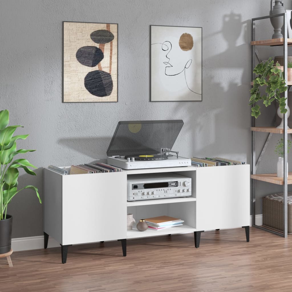 Platenkast 84,5X38X48 Cm Bewerkt Hout Eikenkleurig