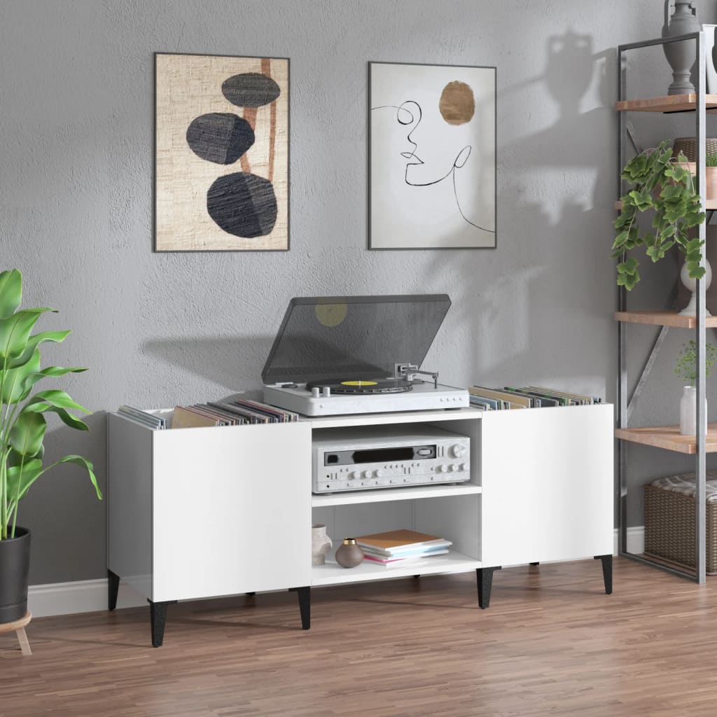 Platenkast 84,5X38X48 Cm Bewerkt Hout Eikenkleurig