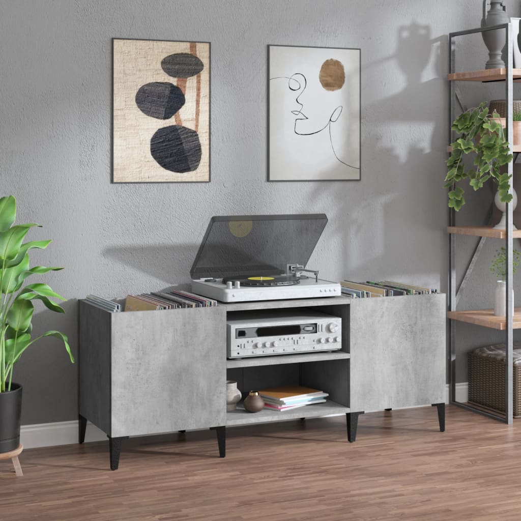 Platenkast 84,5X38X48 Cm Bewerkt Hout Eikenkleurig