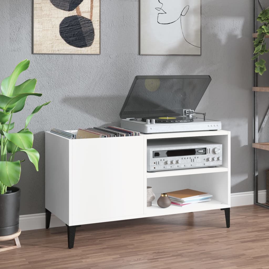 Platenkast 84,5X38X48 Cm Bewerkt Hout Eikenkleurig
