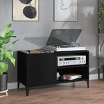 Platenkast 84,5X38X48 Cm Bewerkt Hout Eikenkleurig