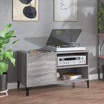 Platenkast 84,5X38X48 Cm Bewerkt Hout Eikenkleurig
