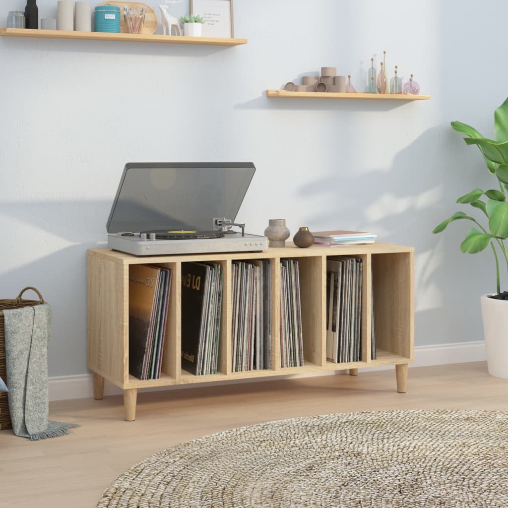 Platenkast 100X38X48 Cm Bewerkt Hout