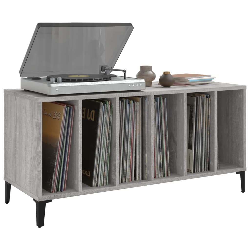 Platenkast 100X38X48 Cm Bewerkt Hout Eikenkleurig