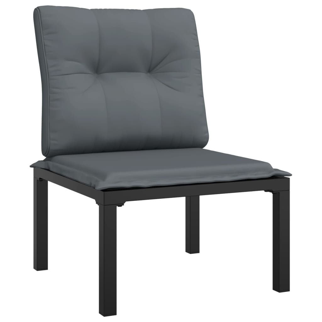 7-Delige Loungeset Poly Rattan Zwart En Grijs