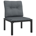 7-Delige Loungeset Poly Rattan Zwart En Grijs