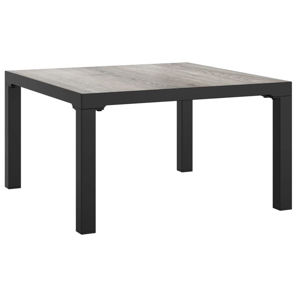 7-Delige Loungeset Poly Rattan Zwart En Grijs