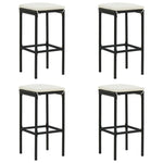 -Delige Tuinbarset Met Kussens Poly Rattan