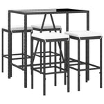 -Delige Tuinbarset Met Kussens Poly Rattan